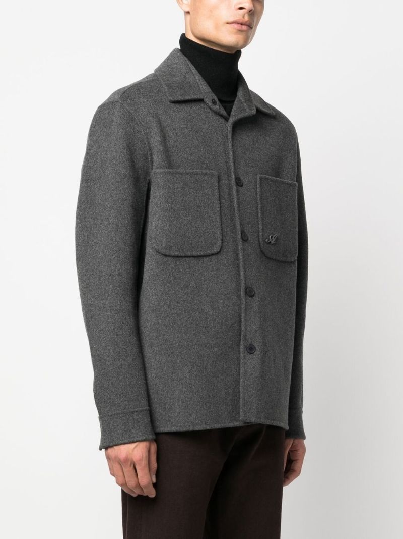 Grey Release Wool Overshirt
