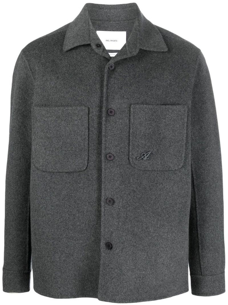 Grey Release Wool Overshirt