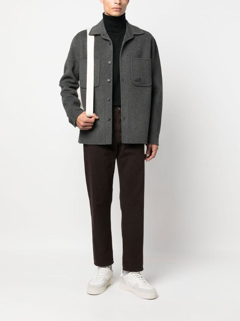 Grey Release Wool Overshirt