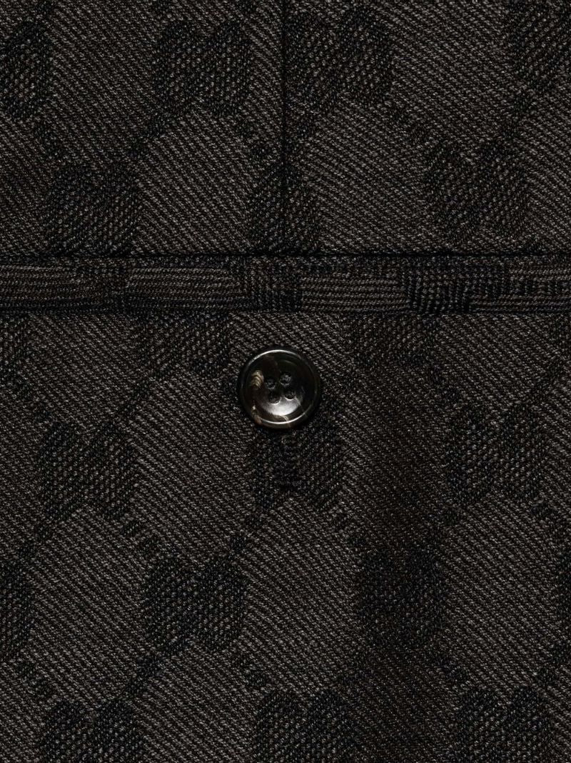 Grey Gg Wide-leg Wool Trousers