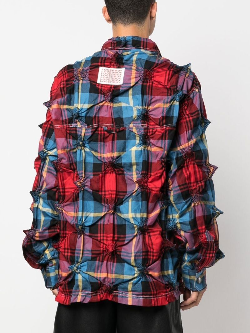 Red Spikey Check Workwear Jacket