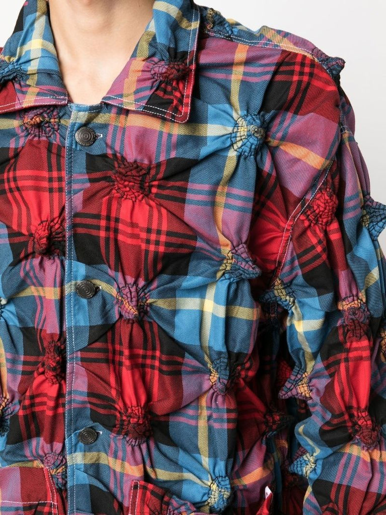Red Spikey Check Workwear Jacket