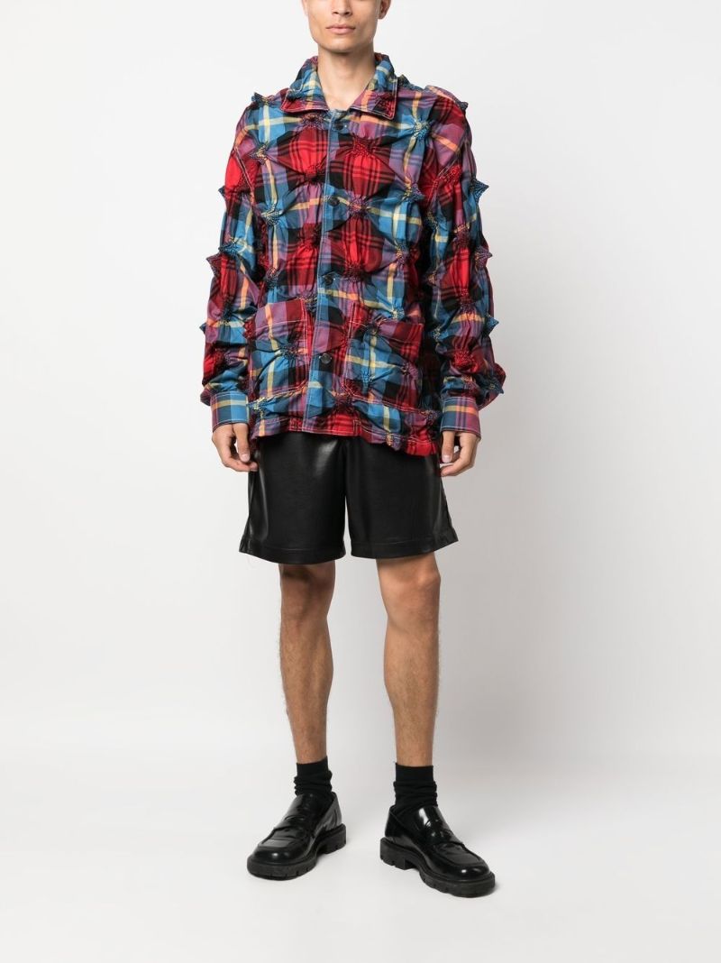 Red Spikey Check Workwear Jacket