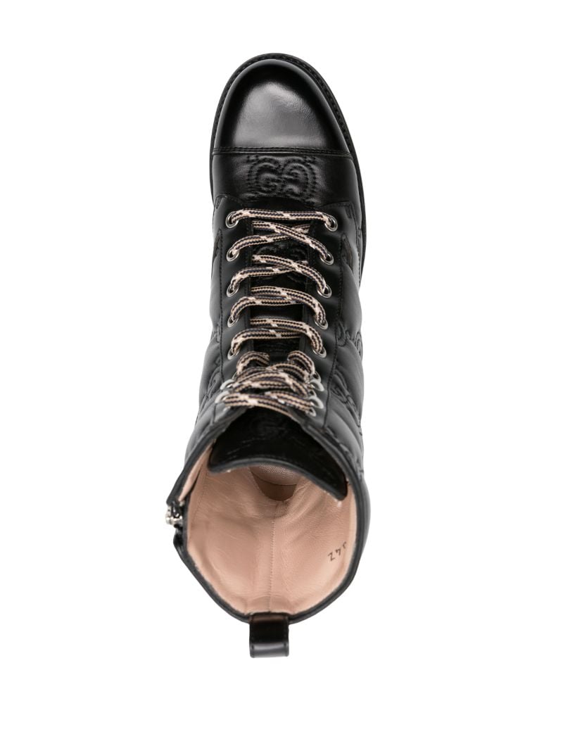 Black Gg MatelassÃ_x0083_Â© Leather Ankle Boots