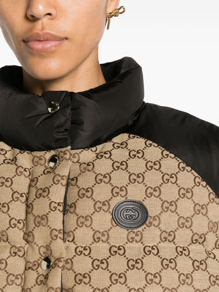 Neutral Gg Cotton Canvas Puffer Gilet