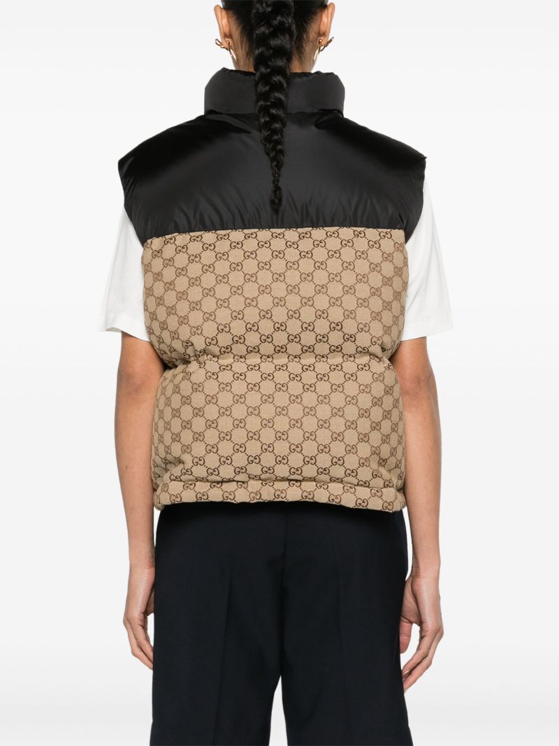 Neutral Gg Cotton Canvas Puffer Gilet