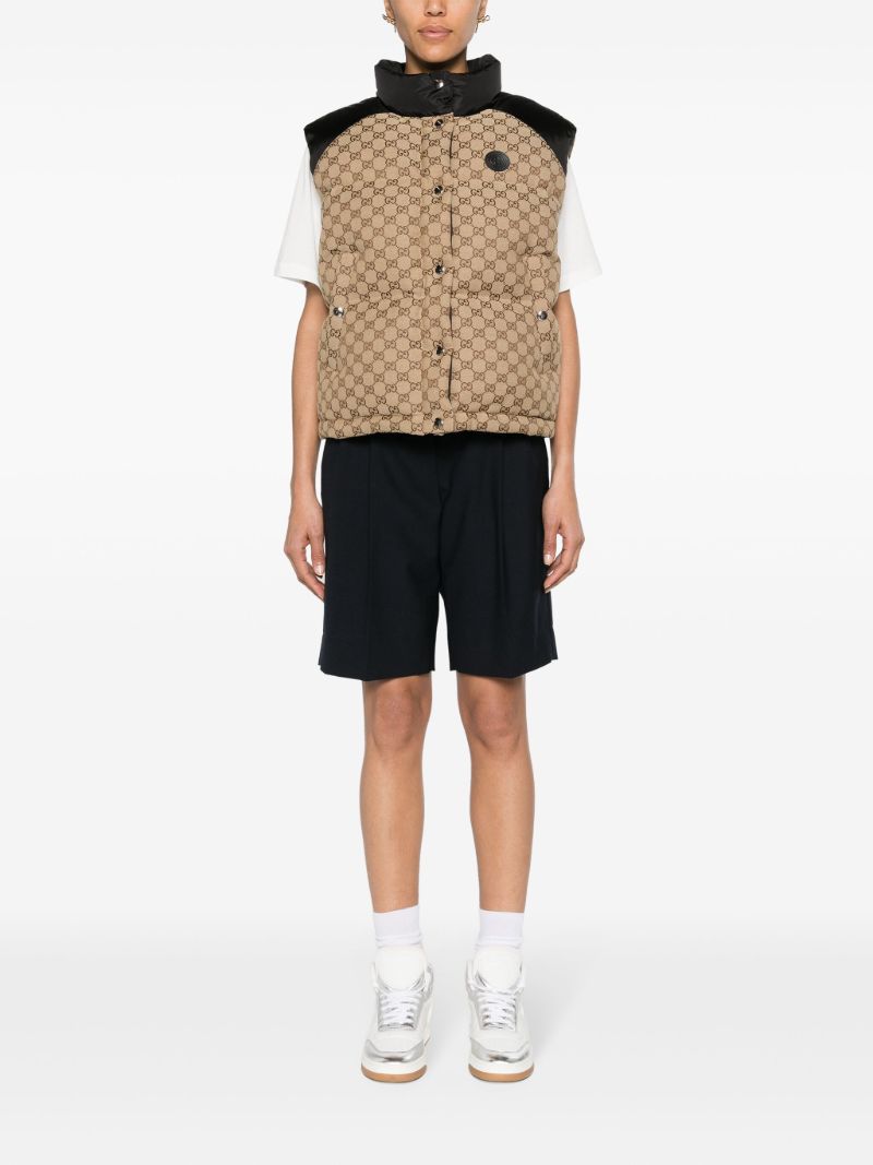 Neutral Gg Cotton Canvas Puffer Gilet