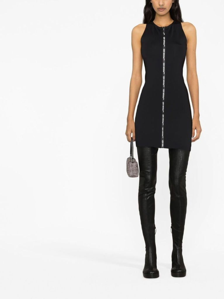 Black Logo Tape Mini Dress