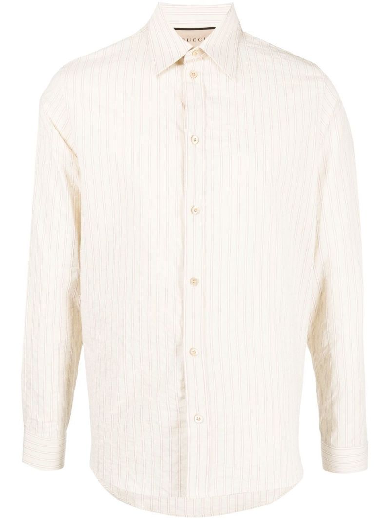 Neutral Washed Stripe Cotton Shirt