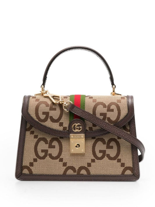 Neutral Ophidia Small Jumbo Gg Supreme Top Handle Bag