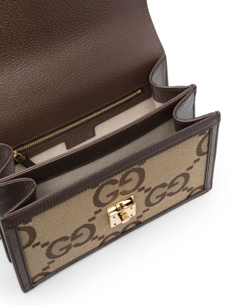 Neutral Ophidia Small Jumbo Gg Supreme Top Handle Bag