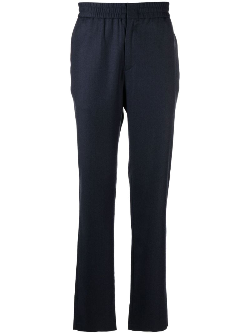 Blue Straight Leg Wool Trousers