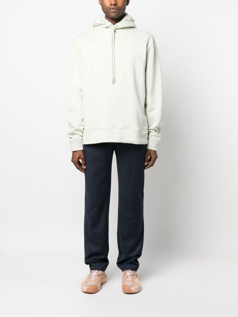 Blue Straight Leg Wool Trousers