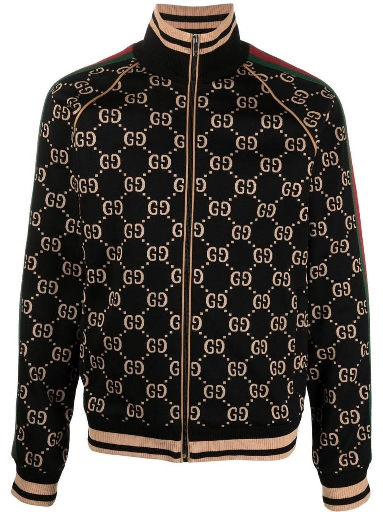 Black Gg Supreme Jacquard Track Jacket