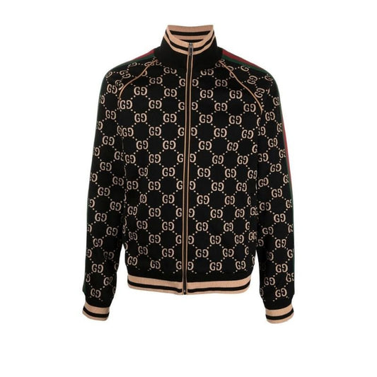 Black Gg Supreme Jacquard Track Jacket