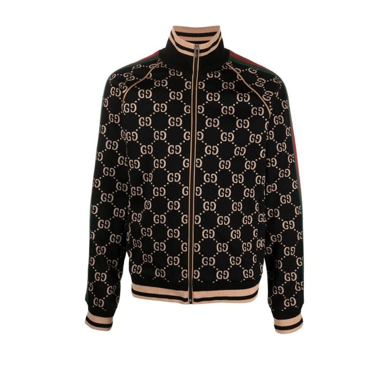 Black Gg Supreme Jacquard Track Jacket