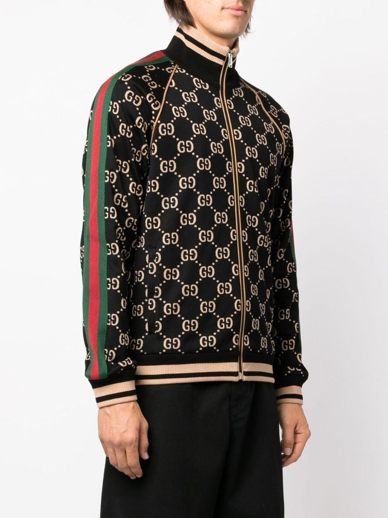 Black Gg Supreme Jacquard Track Jacket