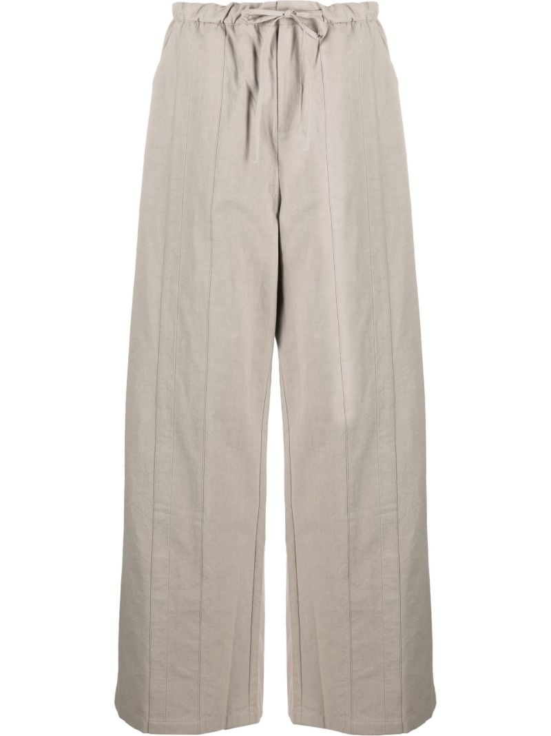 Neutral Wide-leg Cotton Trousers