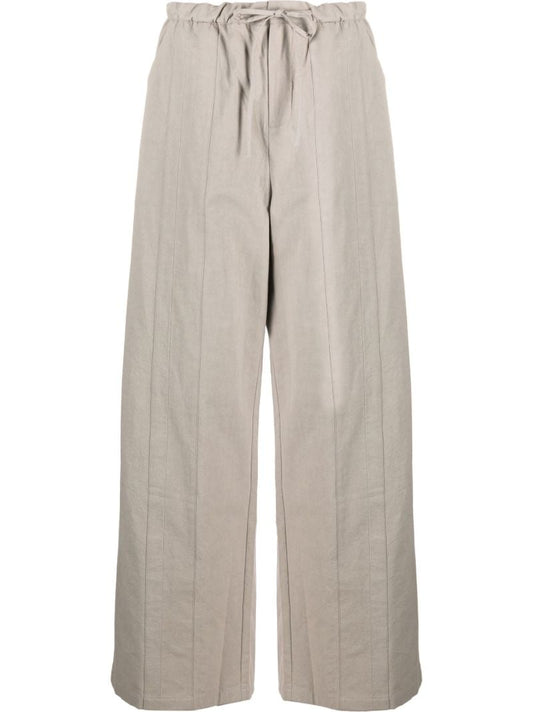 Neutral Wide-leg Cotton Trousers