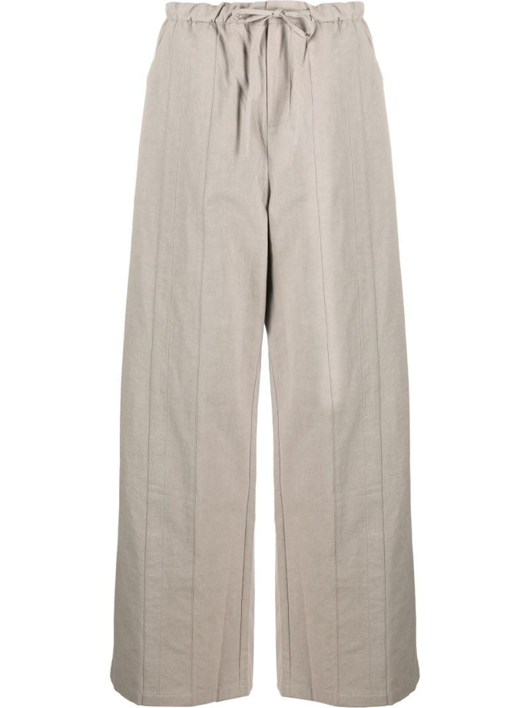 Neutral Wide-leg Cotton Trousers