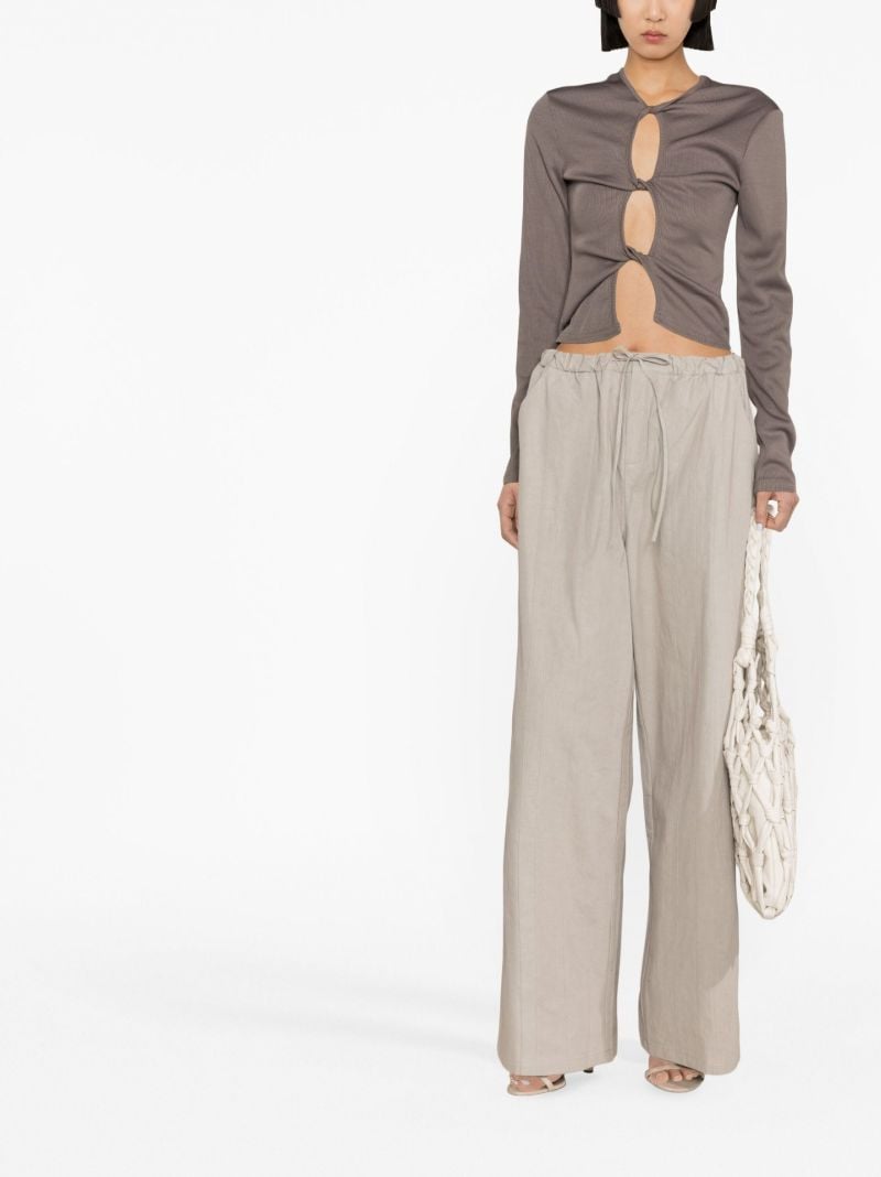 Neutral Wide-leg Cotton Trousers