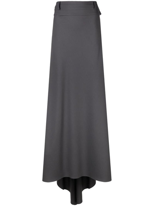 Grey High Waist Wool Skirt