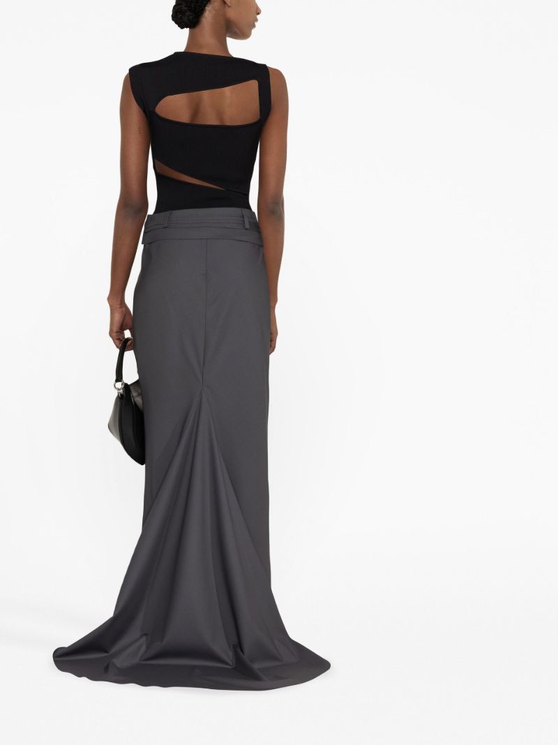 Grey High Waist Wool Skirt