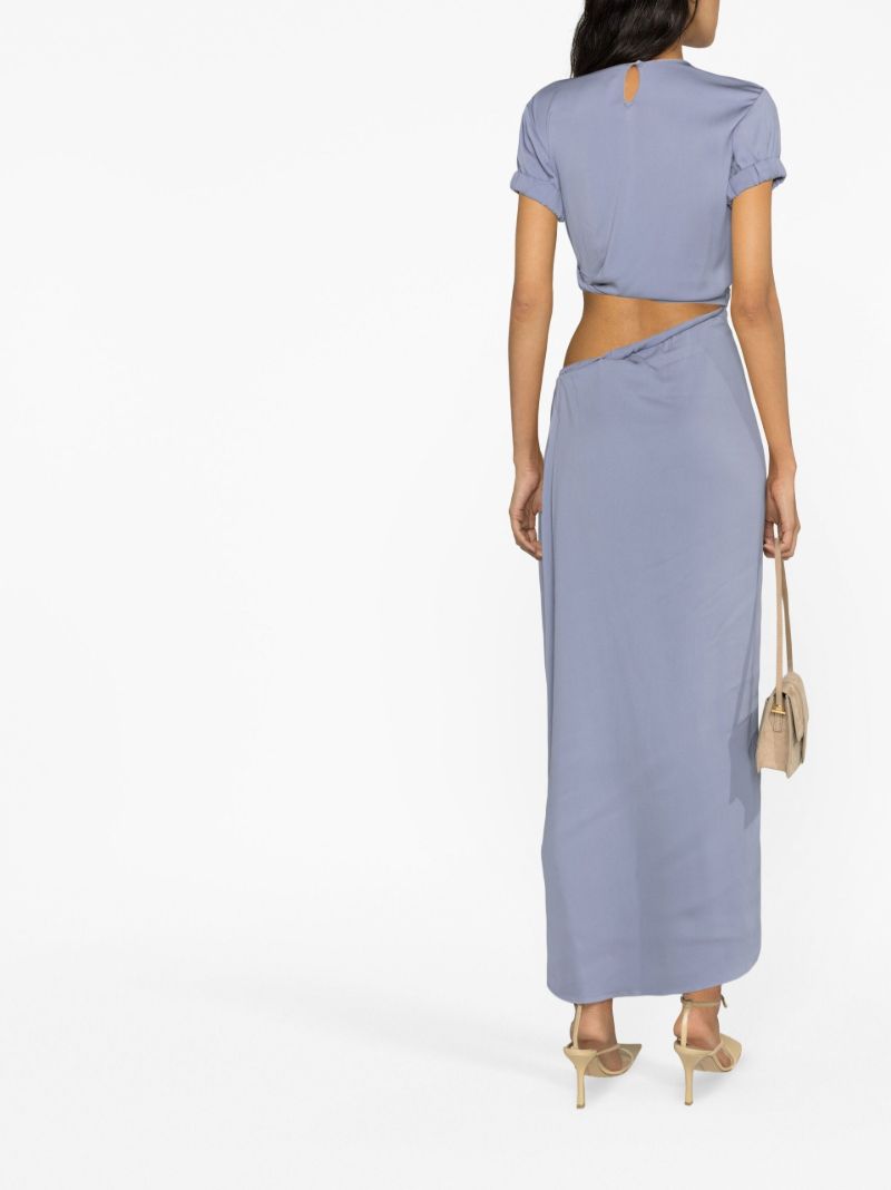 Blue Cut-out Maxi Dress