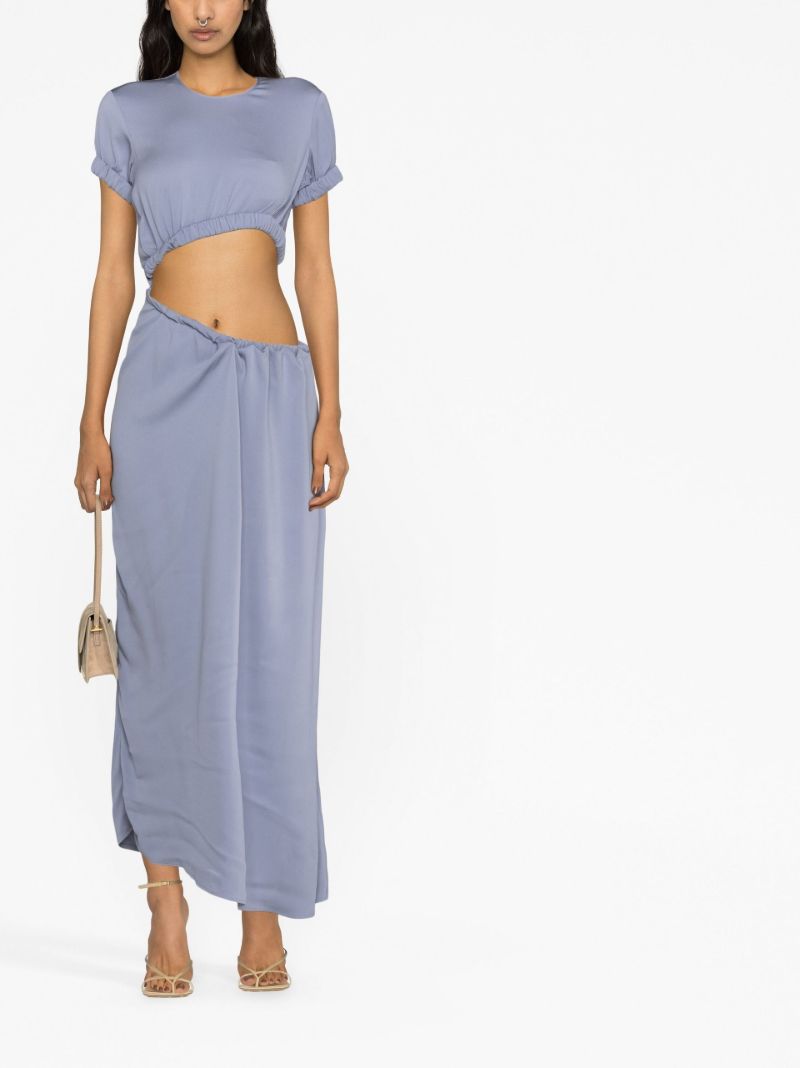 Blue Cut-out Maxi Dress