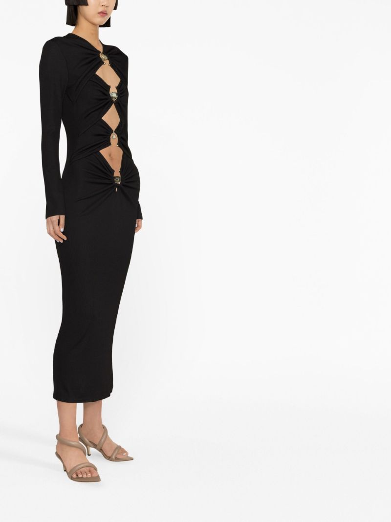 Black Orbit Cut-out Midi Dress