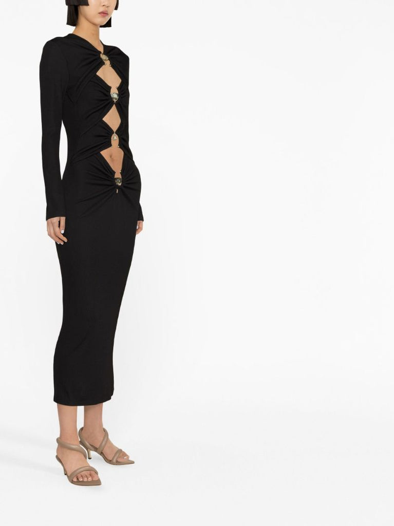 Black Orbit Cut-out Midi Dress