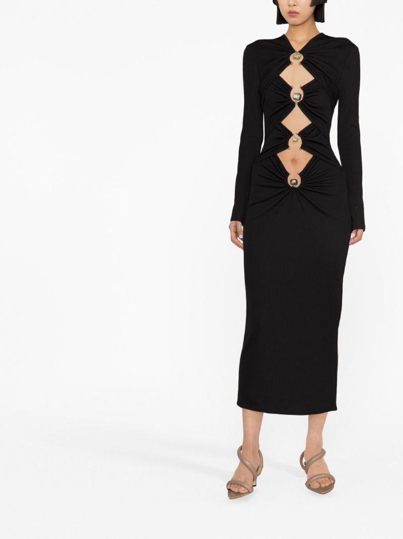 Black Orbit Cut-out Midi Dress