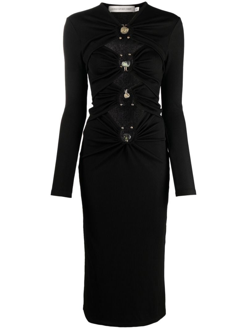 Black Orbit Cut-out Midi Dress