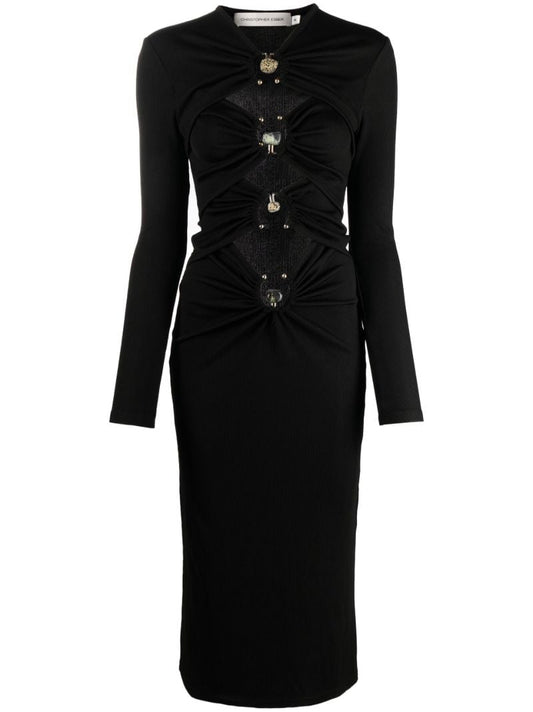 Black Orbit Cut-out Midi Dress
