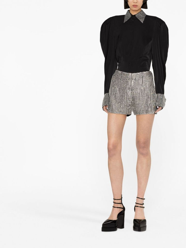 Black Elvis Crystal Shorts