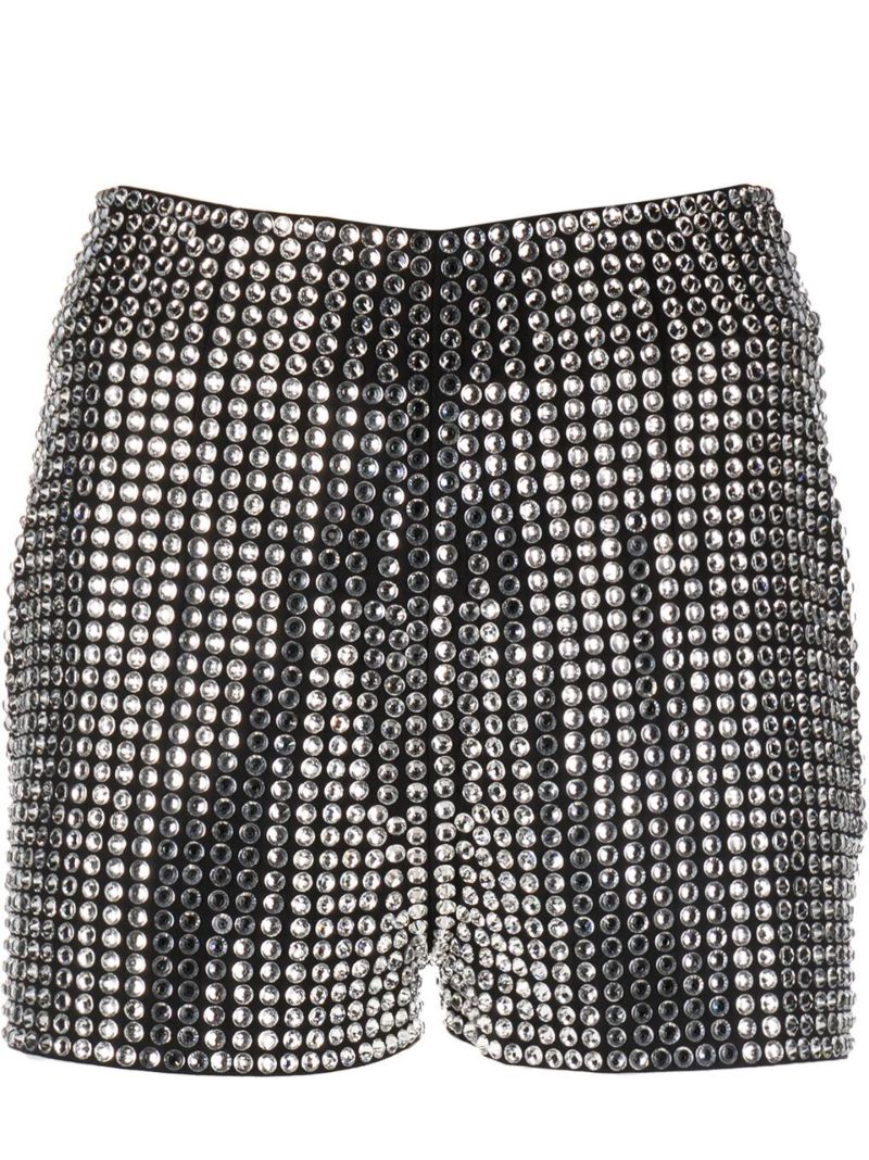 Black Elvis Crystal Shorts