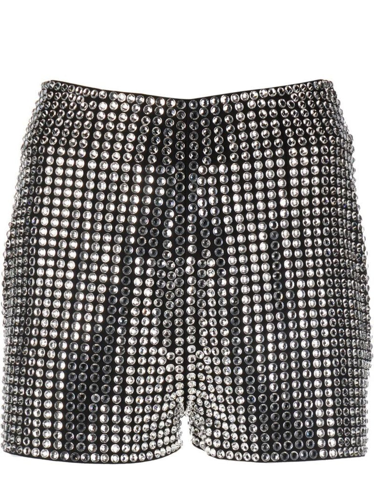 Black Elvis Crystal Shorts