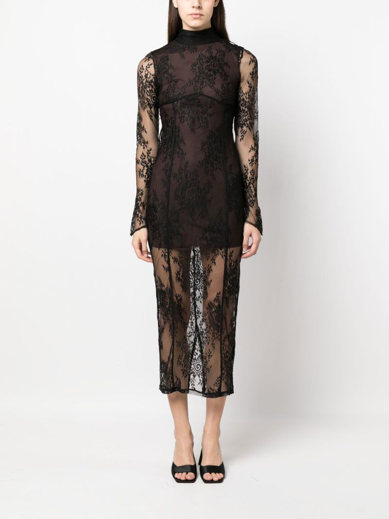 Black Lace Midi Dress