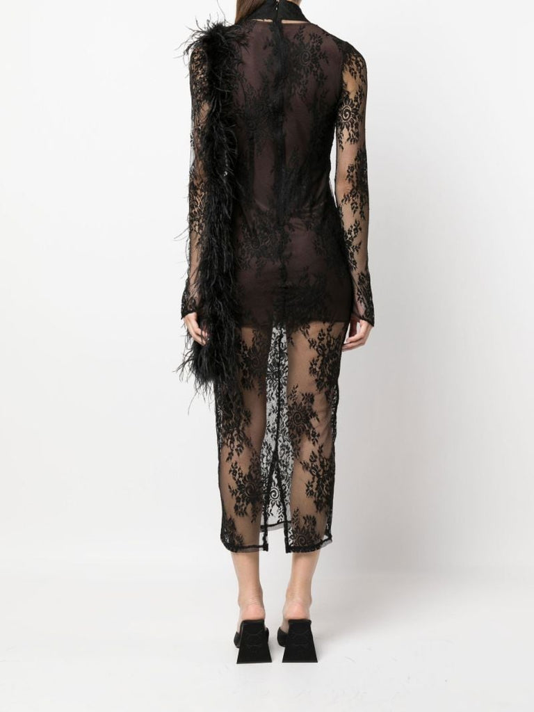 Black Lace Midi Dress