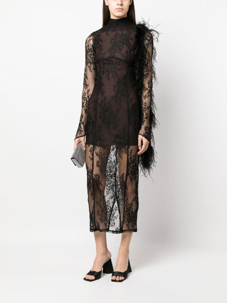 Black Lace Midi Dress