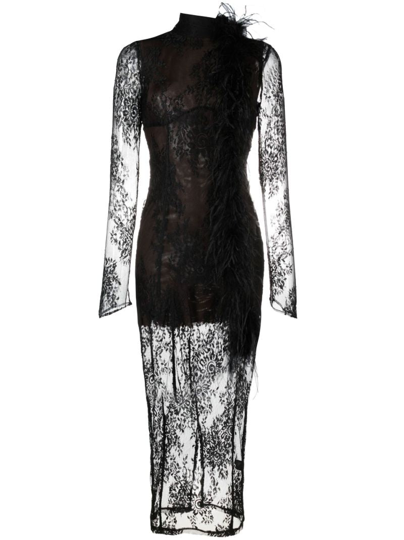 Black Lace Midi Dress