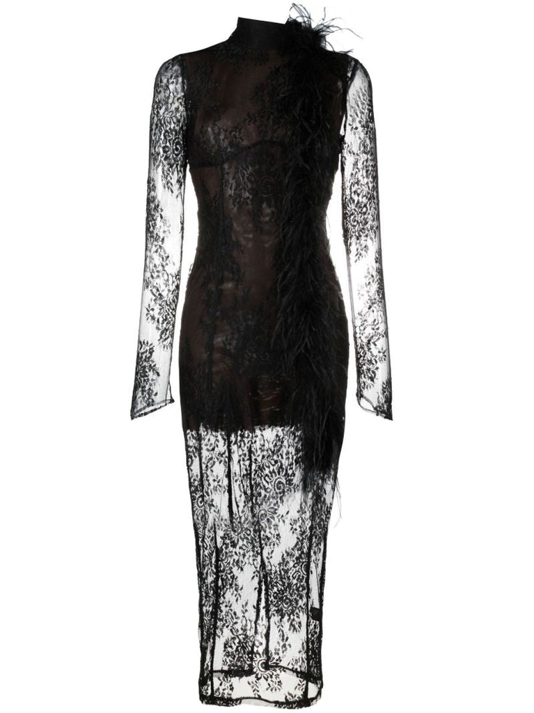 Black Lace Midi Dress