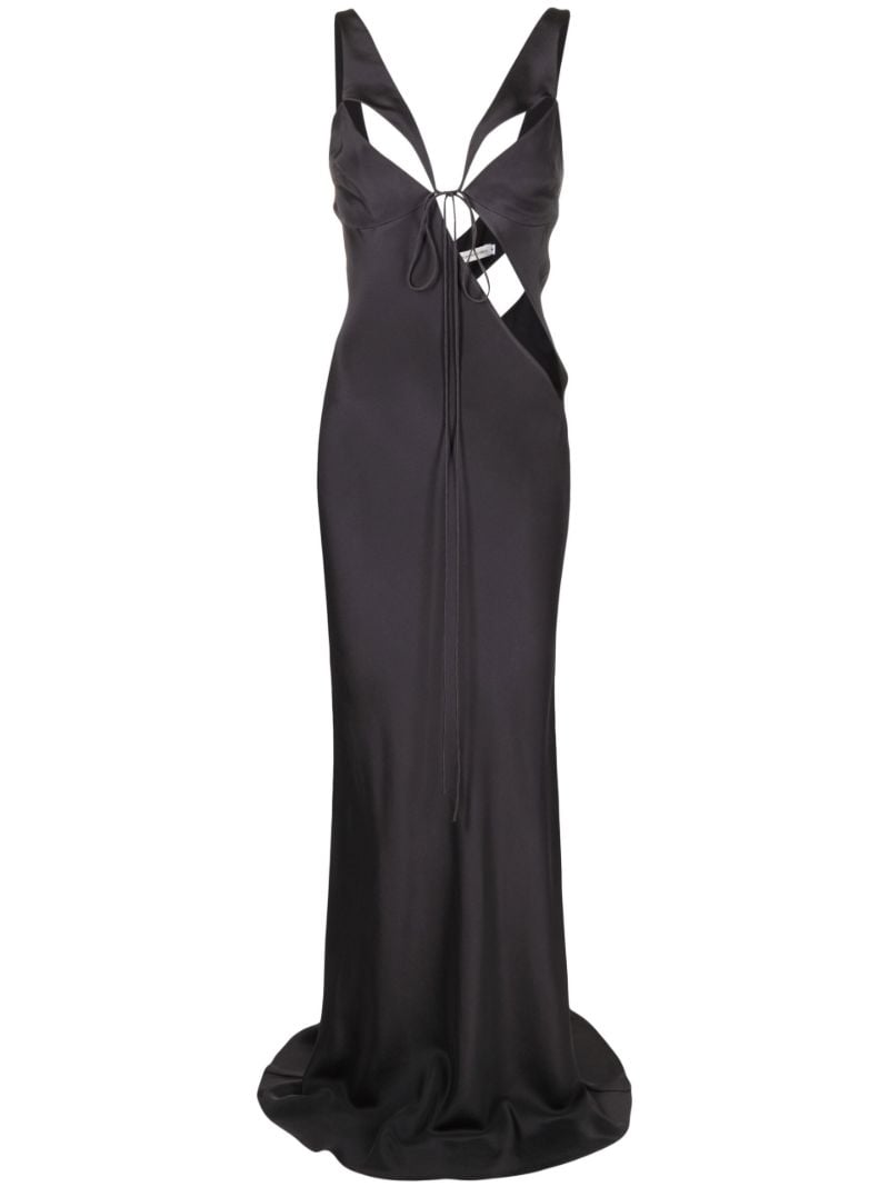 Black V-neck Sleeveless Maxi Dress