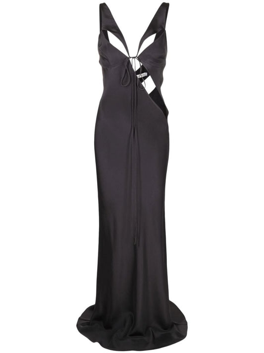 Black V-neck Sleeveless Maxi Dress