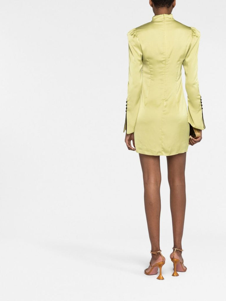 Green Cut-out Vinyl Mini Dress