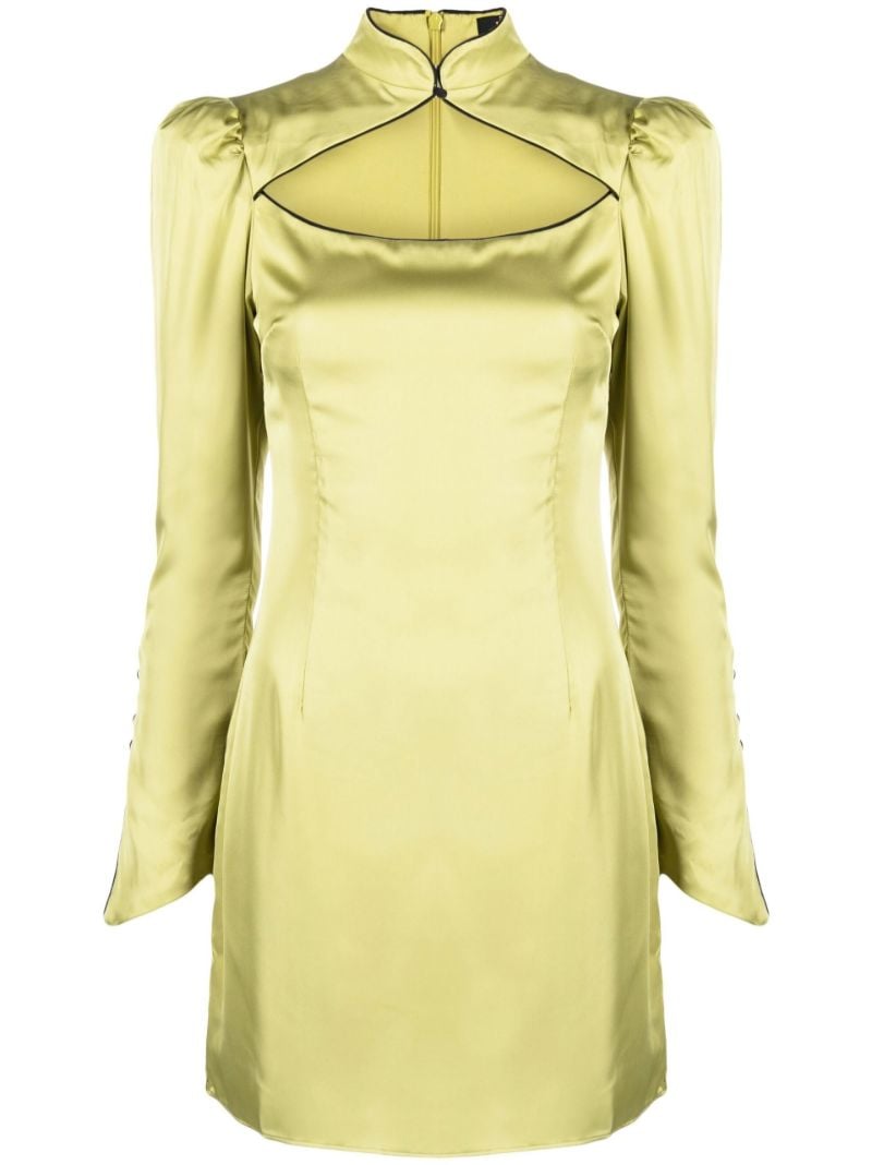Green Cut-out Vinyl Mini Dress