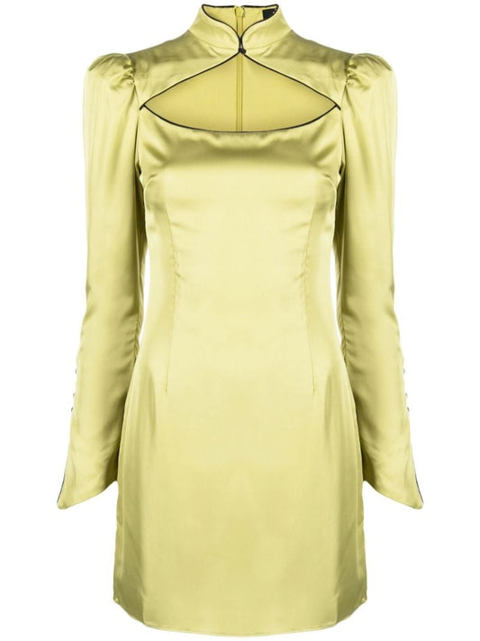 Green Cut-out Vinyl Mini Dress