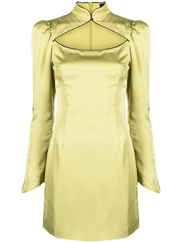 Green Cut-out Vinyl Mini Dress