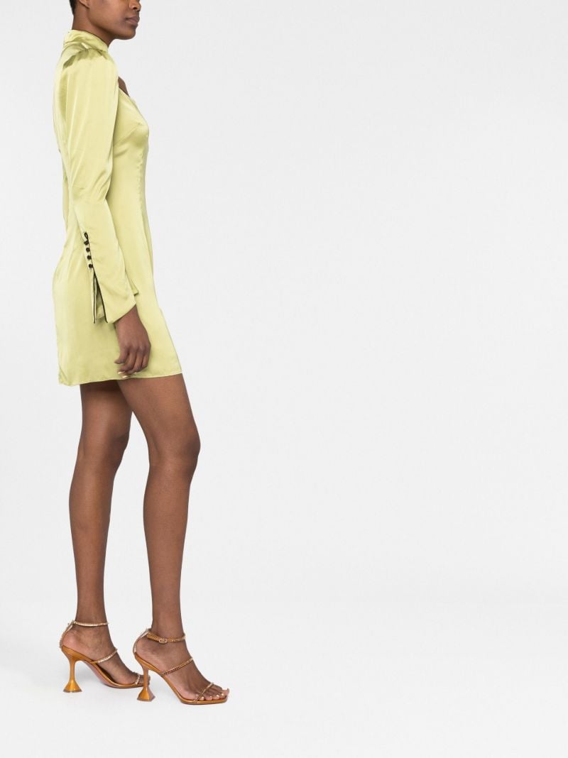 Green Cut-out Vinyl Mini Dress