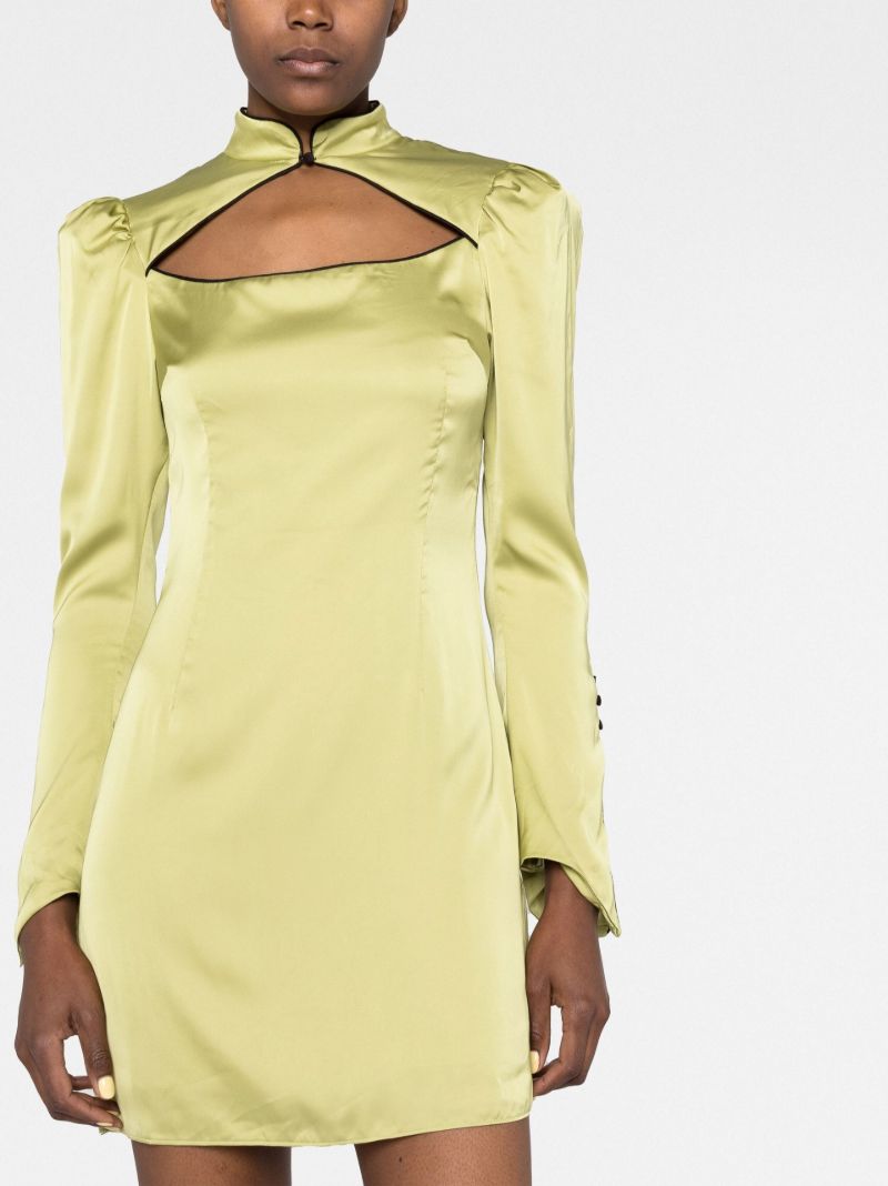 Green Cut-out Vinyl Mini Dress